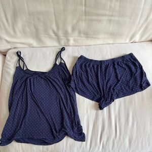 Vintage Kate Spade Blue Polka Dot Pajama Set